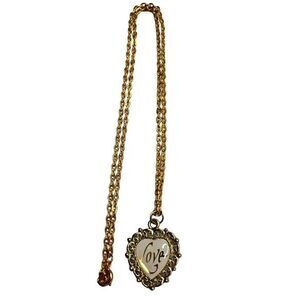3/$15 or 5/$20 “Love” heart shaped gold tone necklace